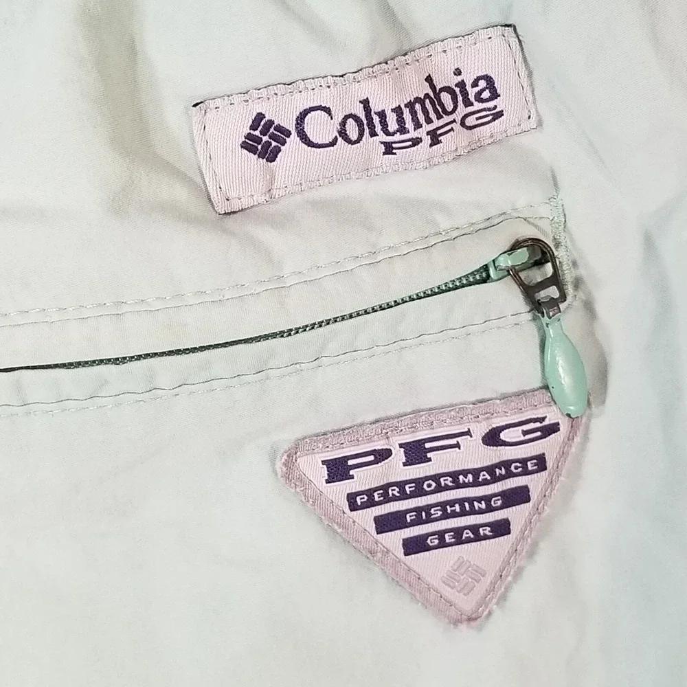 Columbia PFG swim shorts men's large green nylon fishing outdoor adventure